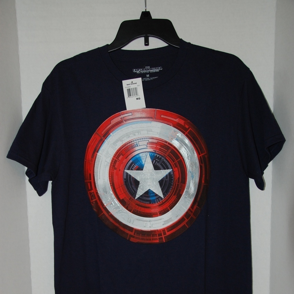 Marvel CAPTAIN AMERICA The Winter Soldier Mad Engine Shirt Blue Size M